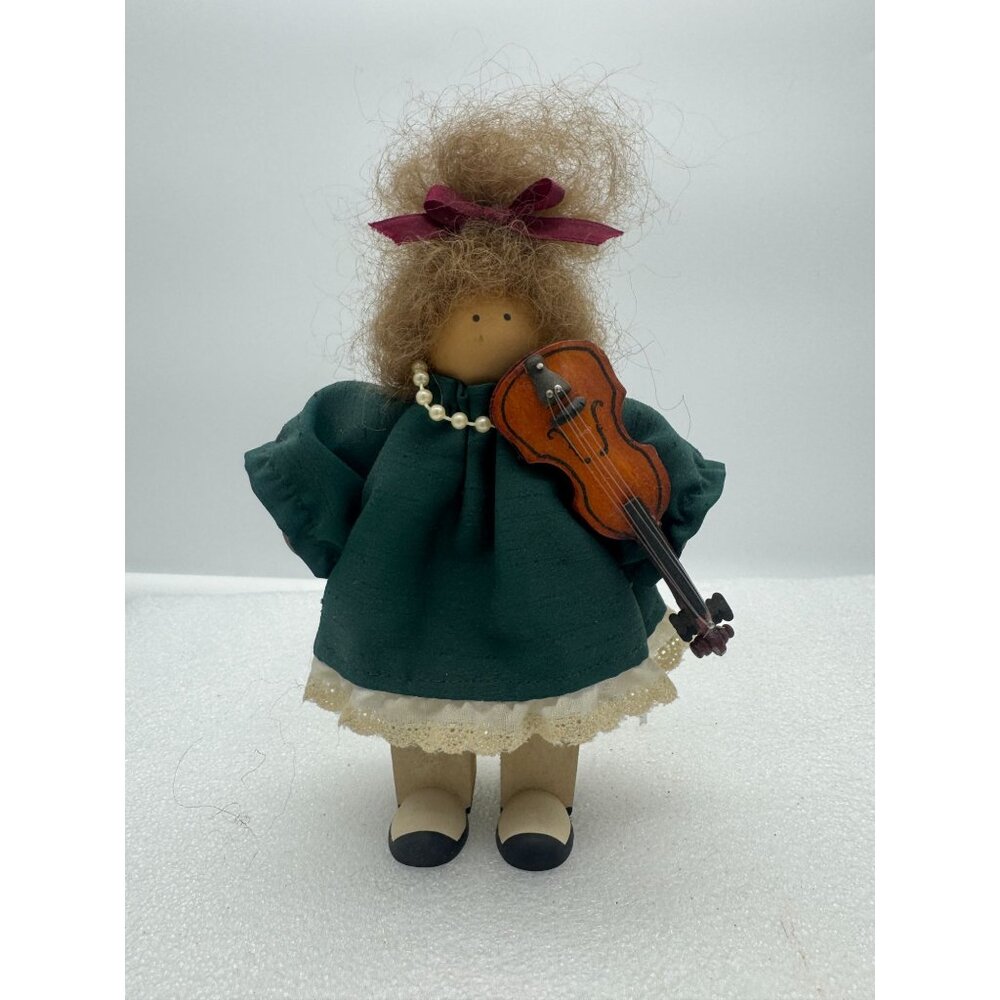 Vintage Lizzie High Wood Doll with Violin-READ